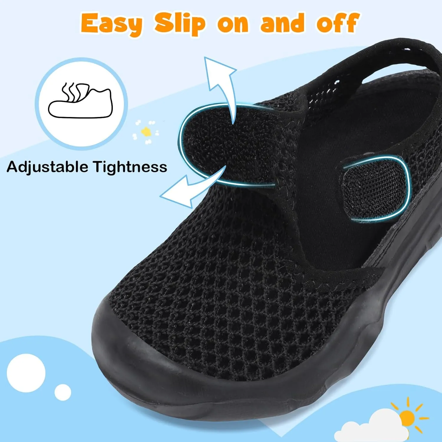 LeIsfIt Toddler Sandals Boys Girls Wide Sandals Kids Water Sandals Barefoot Water Shoes for Beach Swim Lightweight Closed Toe Summer Sandals