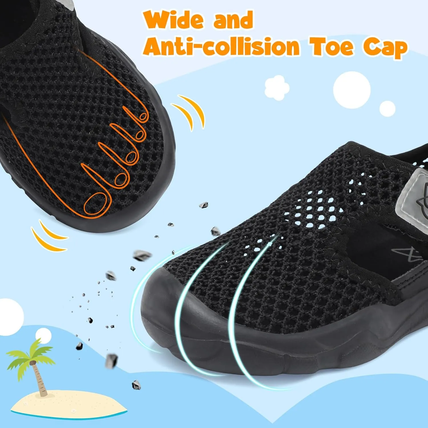 LeIsfIt Toddler Sandals Boys Girls Wide Sandals Kids Water Sandals Barefoot Water Shoes for Beach Swim Lightweight Closed Toe Summer Sandals