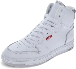 Levi's Women's Drive Hi Sneaker, White/Silver, 6.5