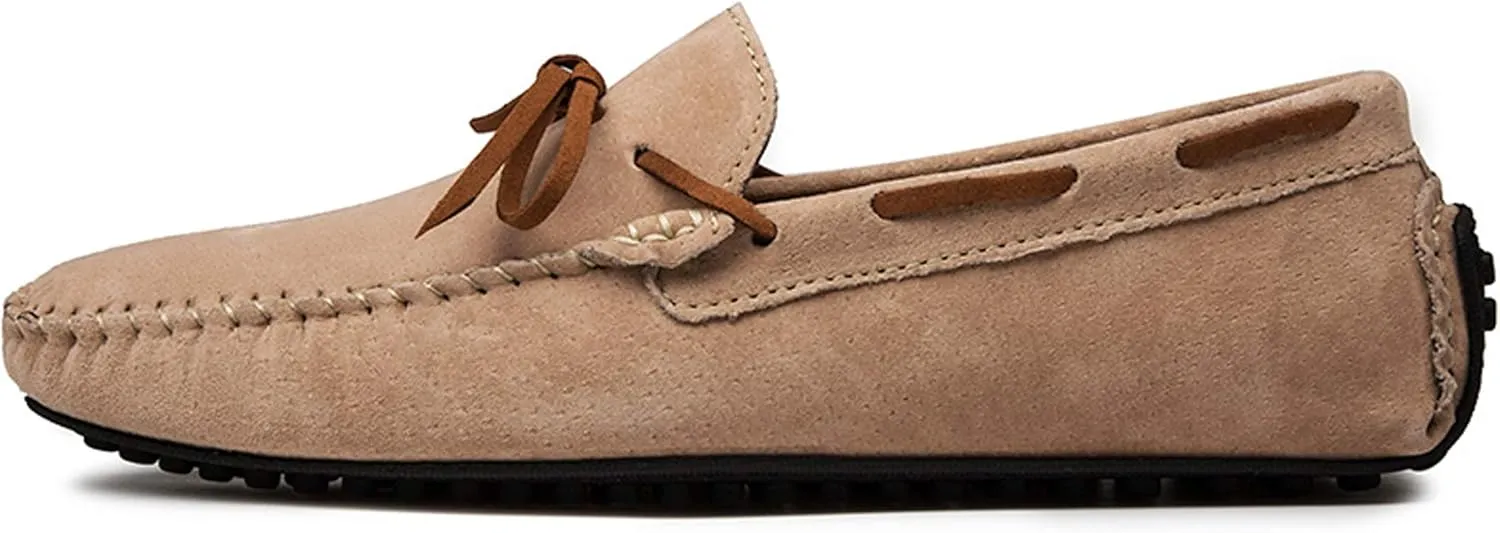 Loafers for Men Casual Moccasins Fashion Suede Lace Slip-on Dress Boat Driving Shoes