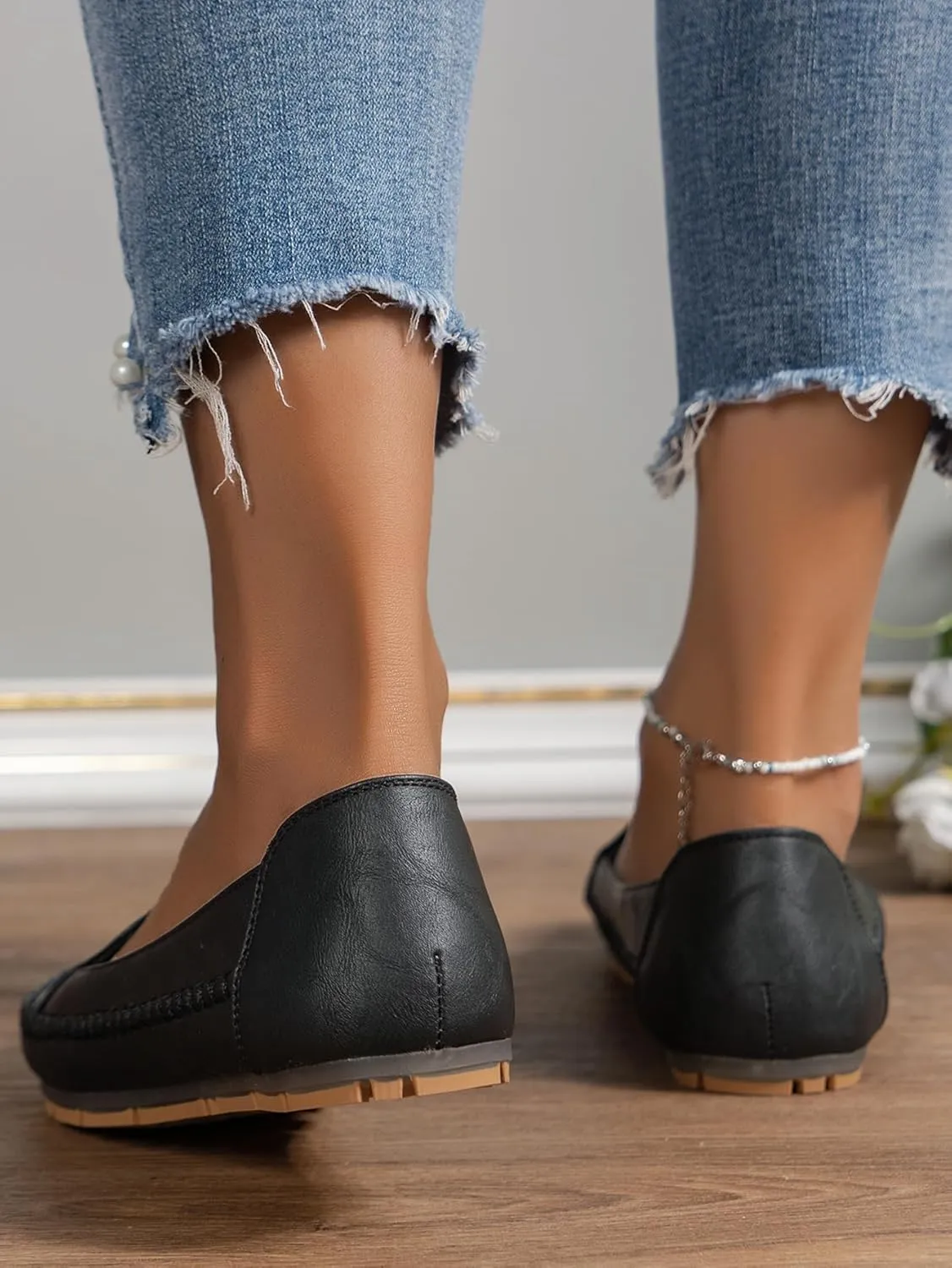 Loafers for Women Leather Business Casual Shoes Comfortable Lightweight Penny Loafers Slip On Work Flats Moccasins Driving Boat Shoes