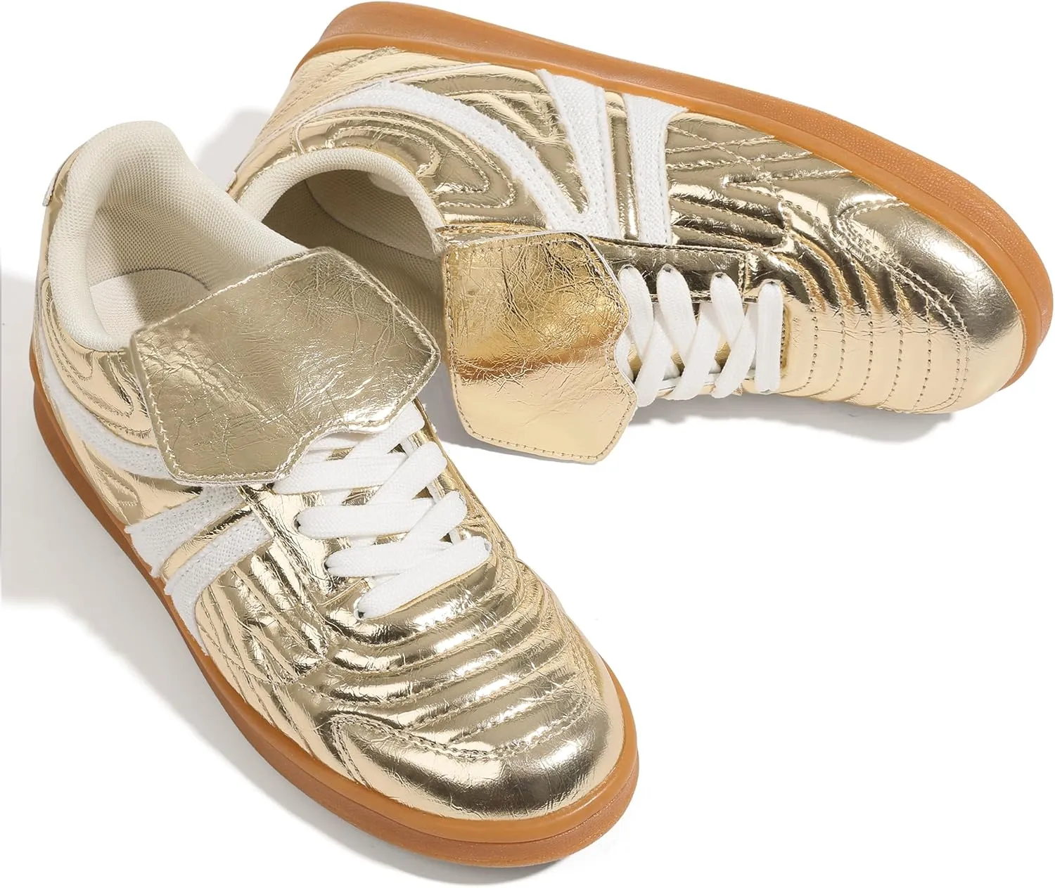 Mattiventon Women's Fashion Sneakers Casual Tennis Shoes Comfortable Retro Sneakers Lace-up Low Top Non-Slip Walking Shoes for 2025 Trendy