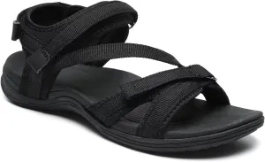 MEGNYA Womens Lightweight Cushion Sandals for Walking, Summer Outside Hiking Sandals with Adjustable Hook and Loop Straps