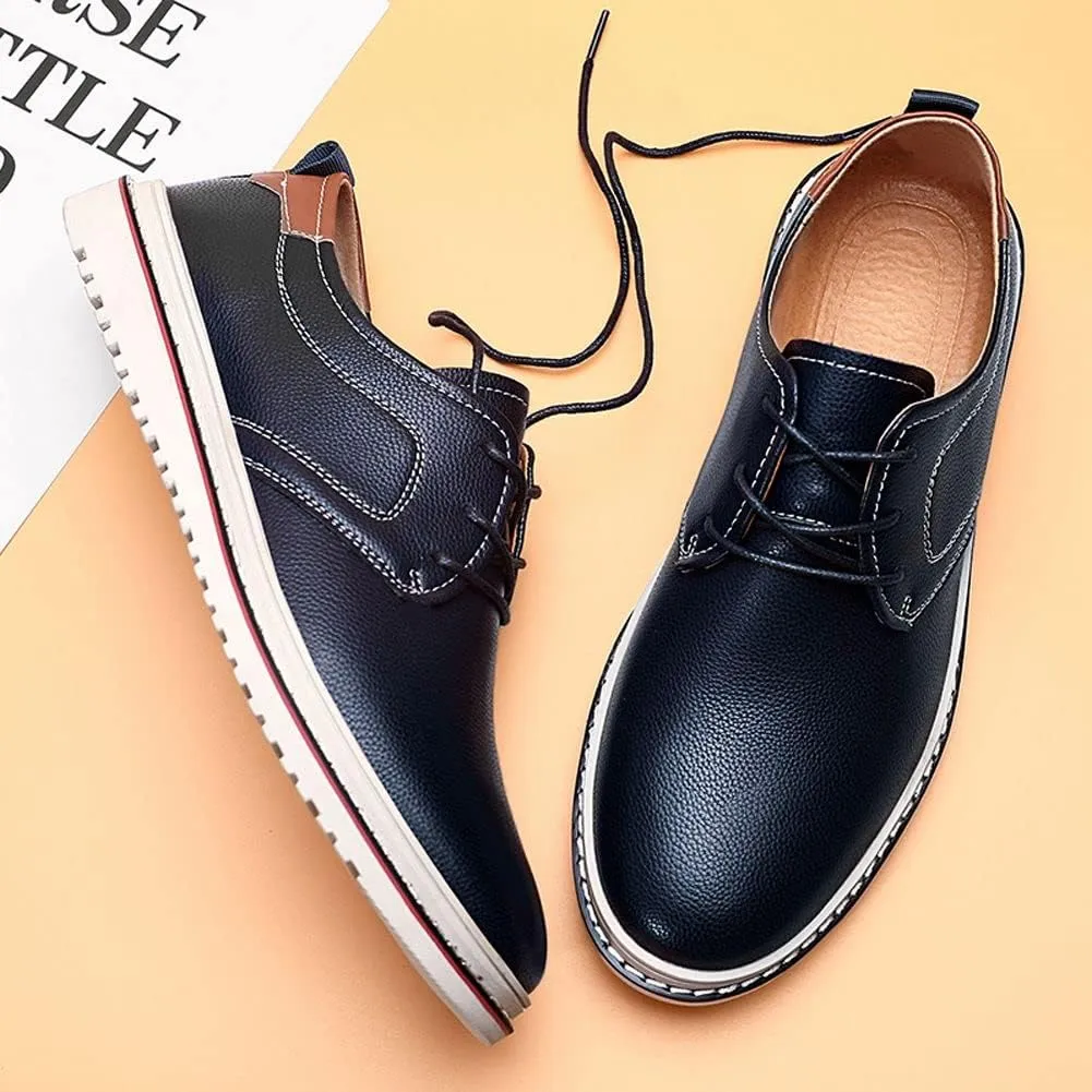 Men's Casual Dress Oxfords Shoes Fashion Business Shoes Wide Feet Lace-up Shoes for Business Office Wedding