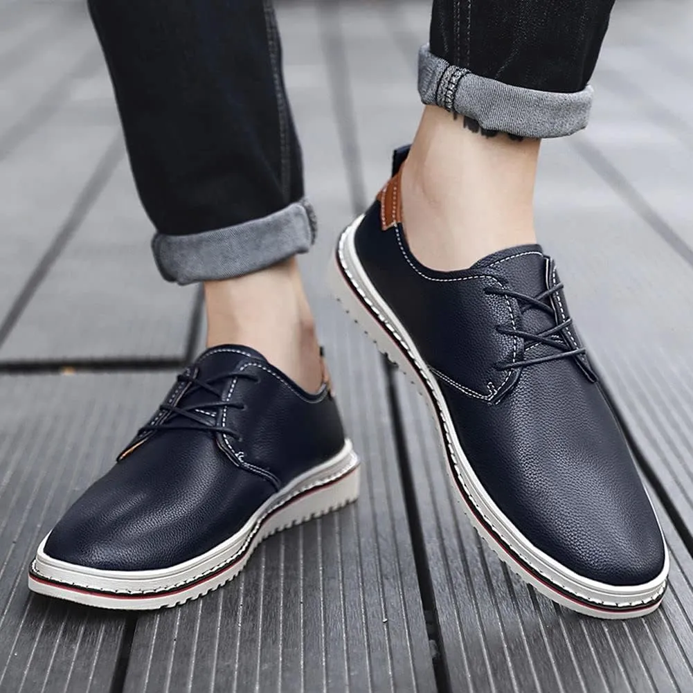 Men's Casual Dress Oxfords Shoes Fashion Business Shoes Wide Feet Lace-up Shoes for Business Office Wedding