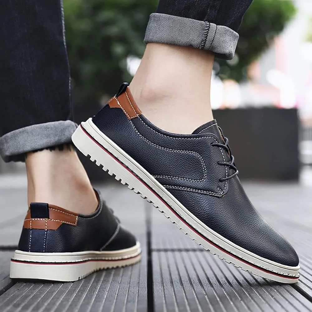 Men's Casual Dress Oxfords Shoes Fashion Business Shoes Wide Feet Lace-up Shoes for Business Office Wedding