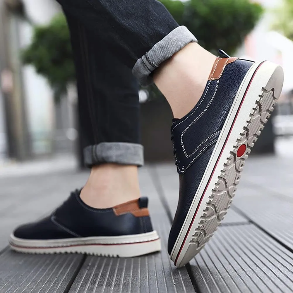 Men's Casual Dress Oxfords Shoes Fashion Business Shoes Wide Feet Lace-up Shoes for Business Office Wedding