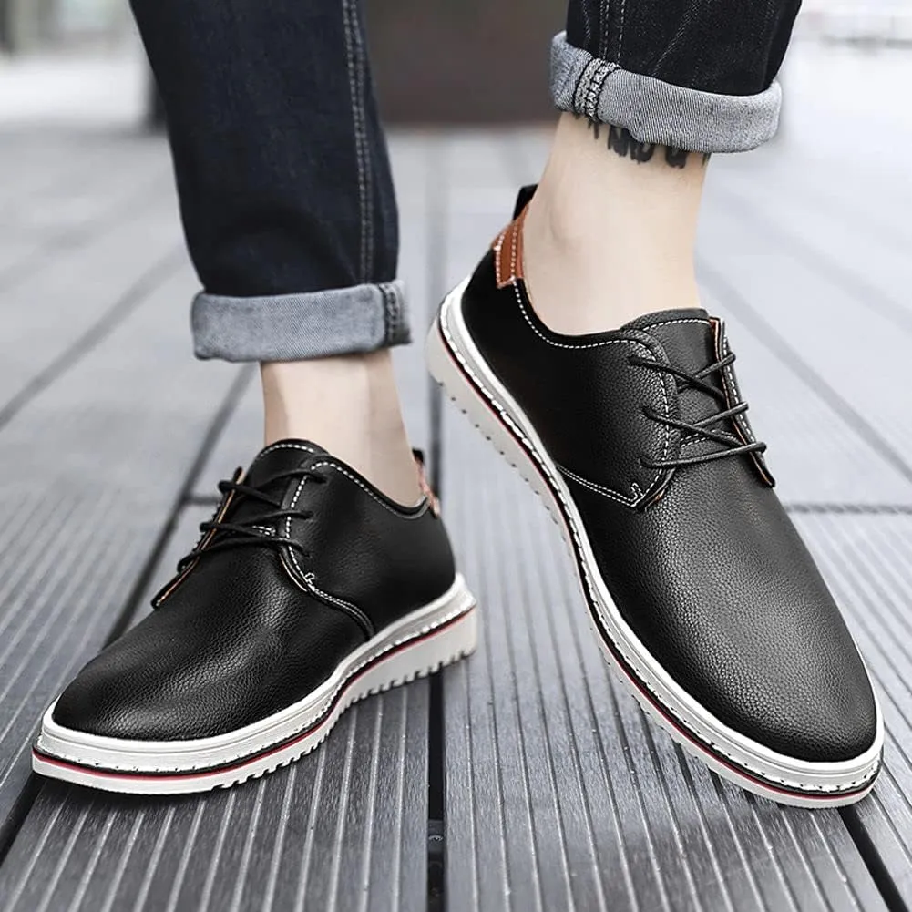 Men's Casual Dress Oxfords Shoes Fashion Business Shoes Wide Feet Lace-up Shoes for Business Office Wedding