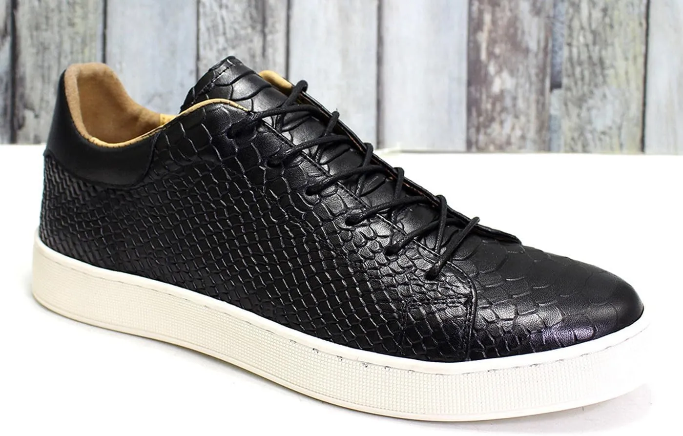 Mens Casual Shoes Genunie Leather Sneakers Comfort Walking Shoes Fashion Modern Breathable Crocodile Embossing Anti-Slip Soles Flat Derby for Men