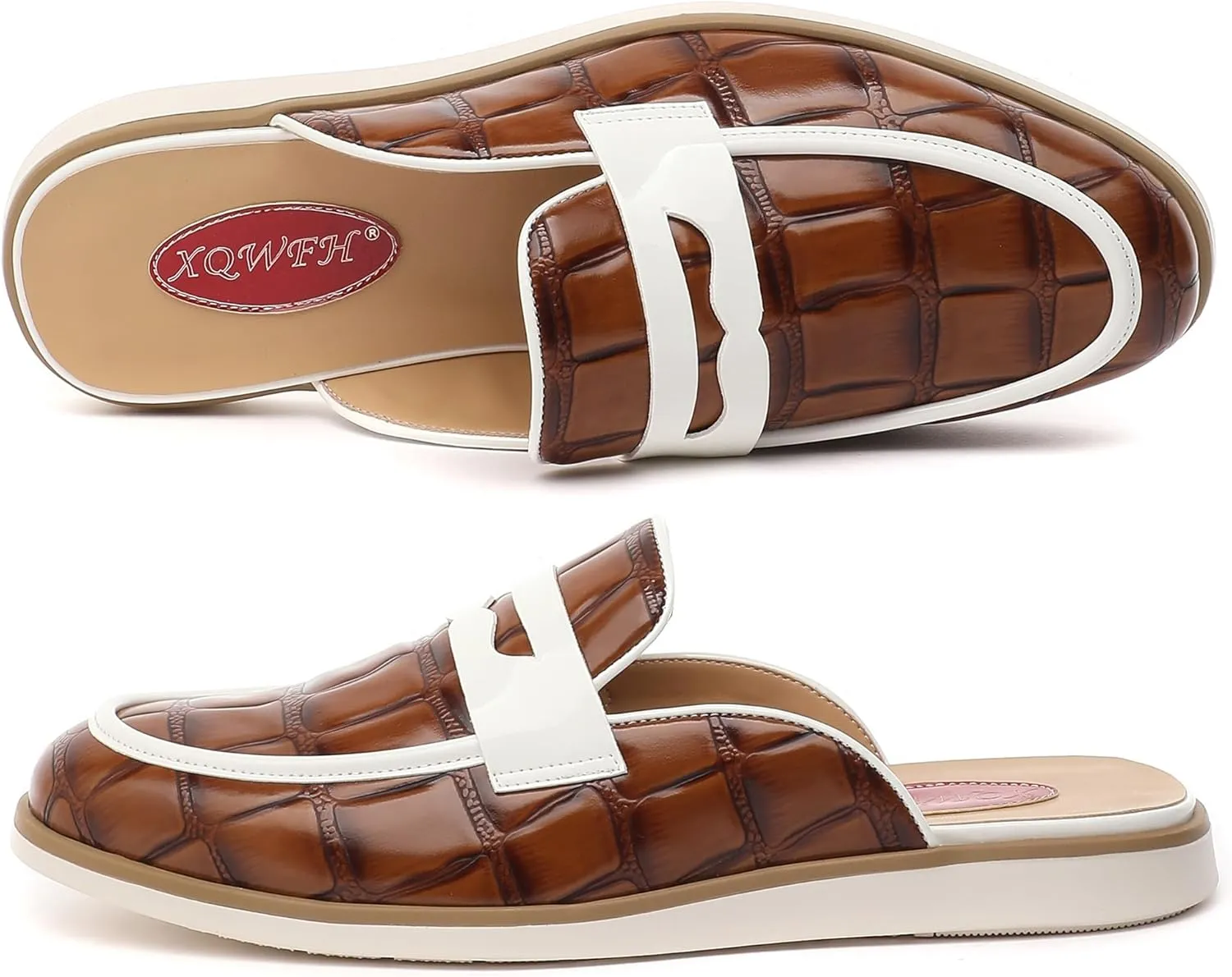 Men's Casual Slip-on Mule Loafer,Mens Fashion Backless Dress Slippers Comfy Lightweight Walking Penny Shoes for Men