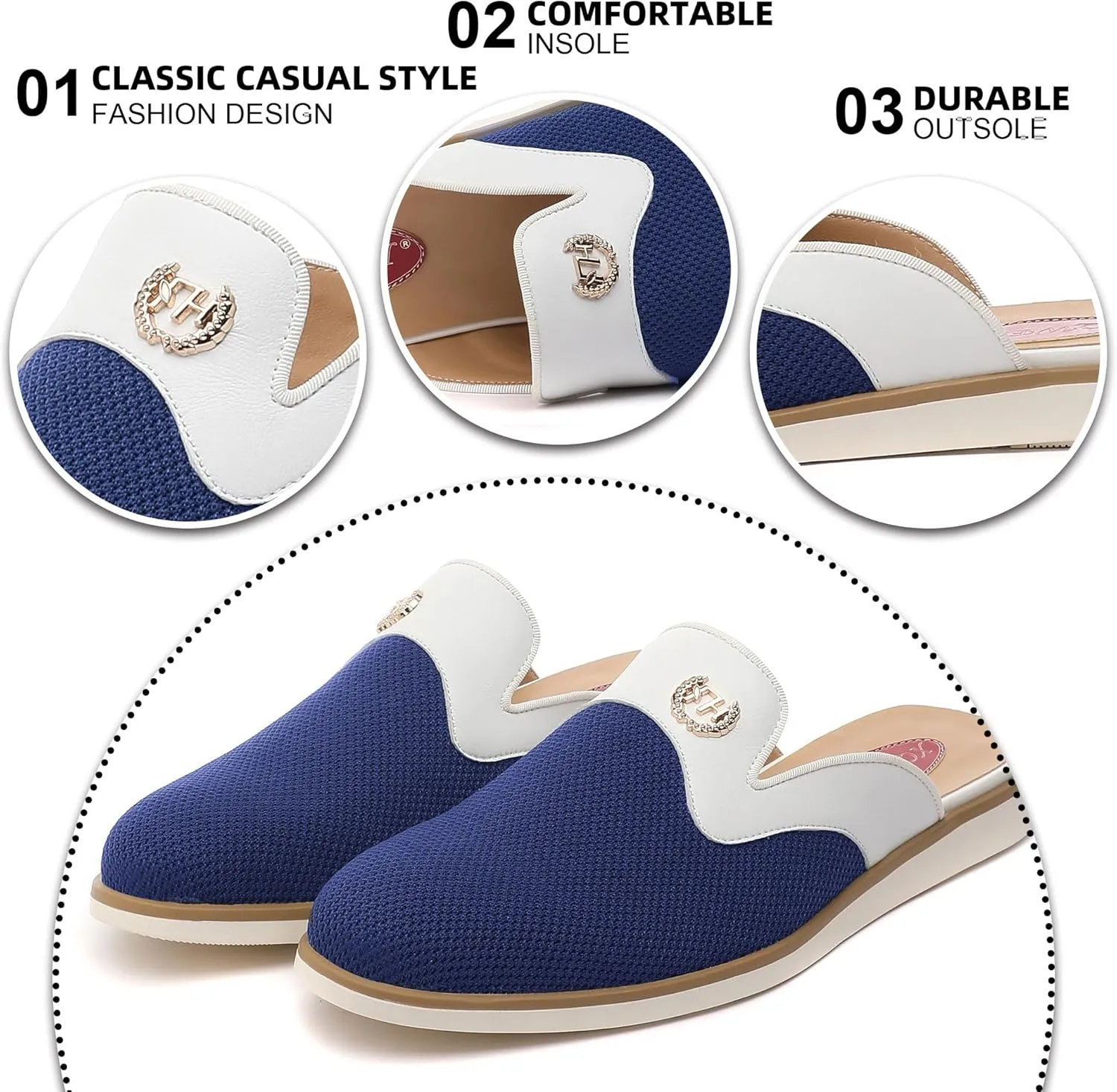 Men's Casual Slip-on Mule Loafer,Mens Fashion Backless Dress Slippers Comfy Lightweight Walking Penny Shoes for Men