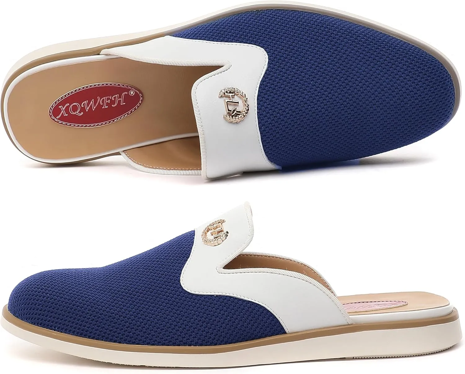 Men's Casual Slip-on Mule Loafer,Mens Fashion Backless Dress Slippers Comfy Lightweight Walking Penny Shoes for Men
