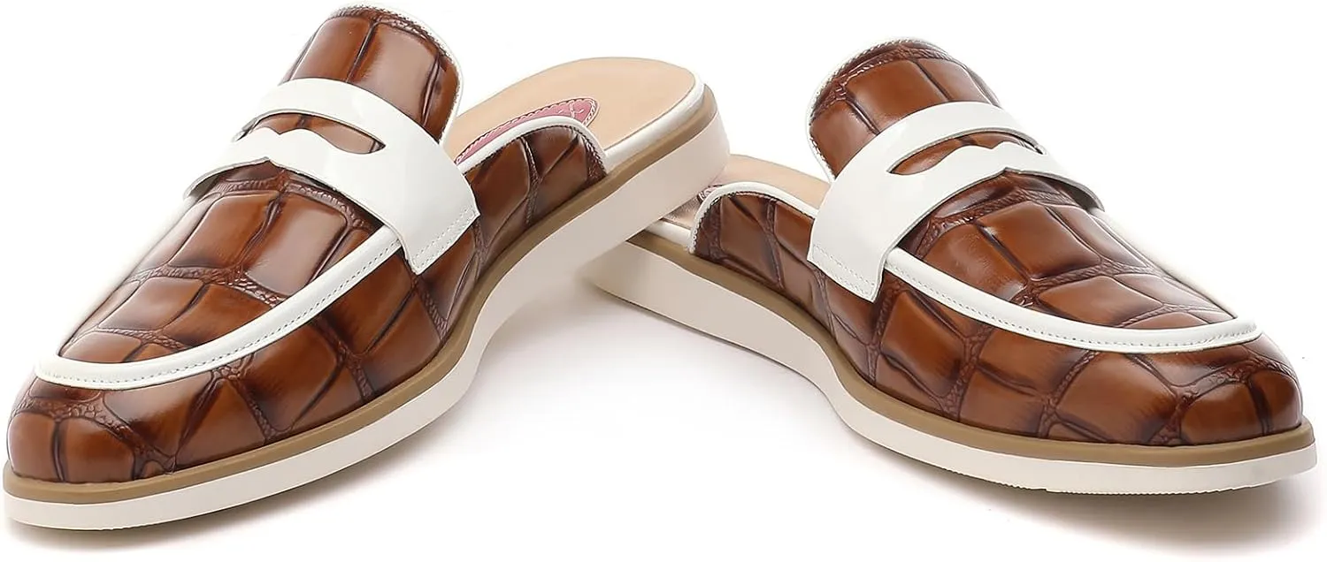 Men's Casual Slip-on Mule Loafer,Mens Fashion Backless Dress Slippers Comfy Lightweight Walking Penny Shoes for Men