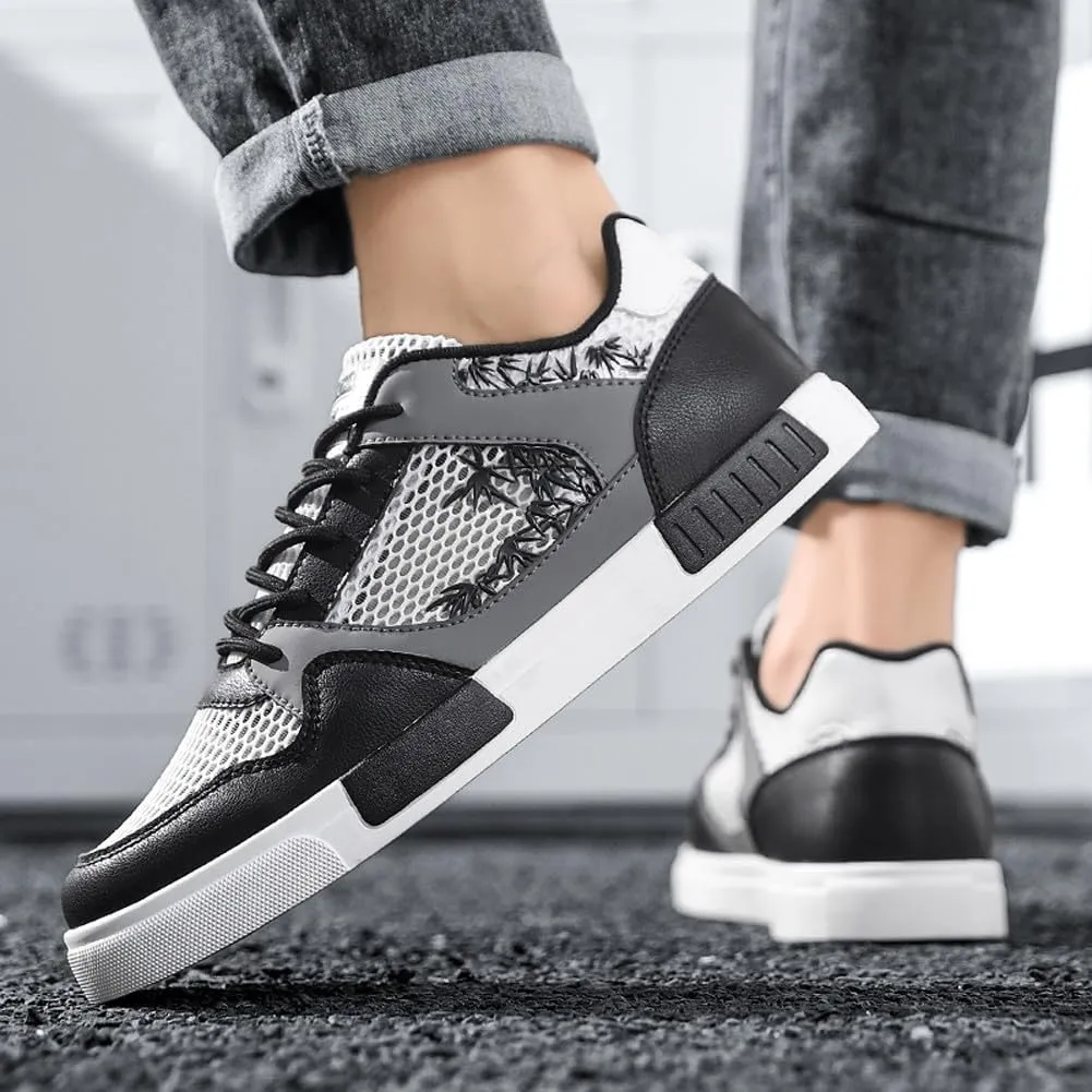 Men's Fashion High Top Chinese Style Skate Sneakers Stylish Comfortable Skateboarding Road Running Walking Shoes