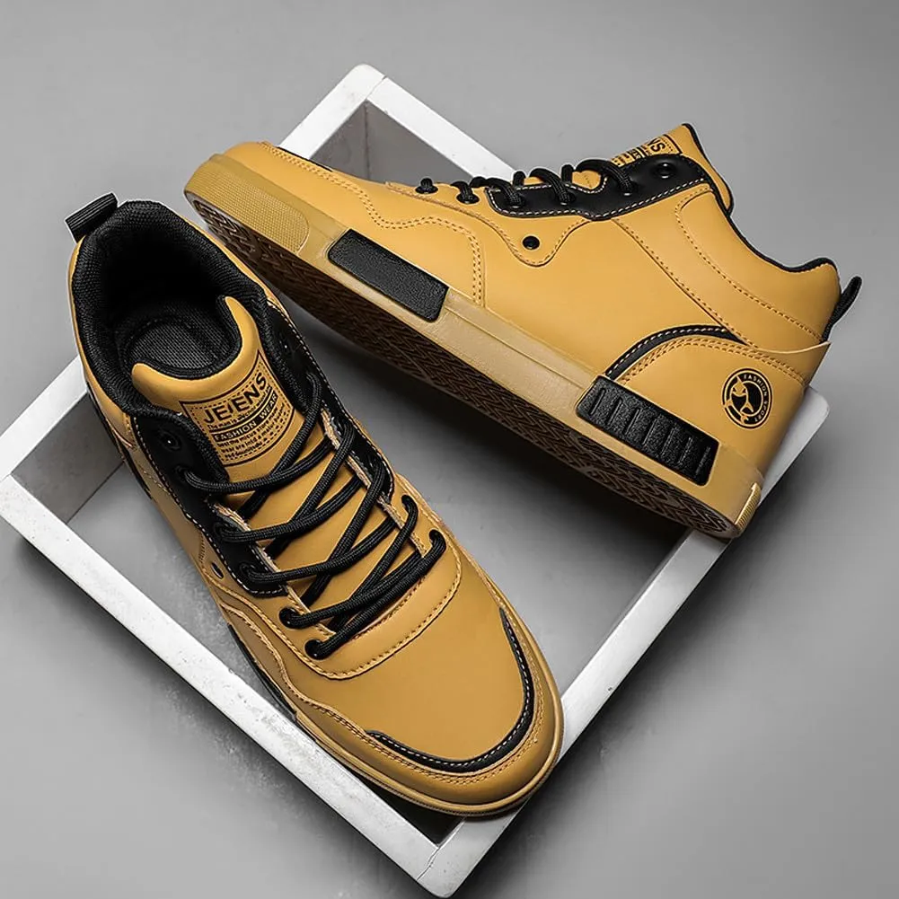 Men's Fashion High Top Chinese Style Skate Sneakers Stylish Comfortable Skateboarding Road Running Walking Shoes