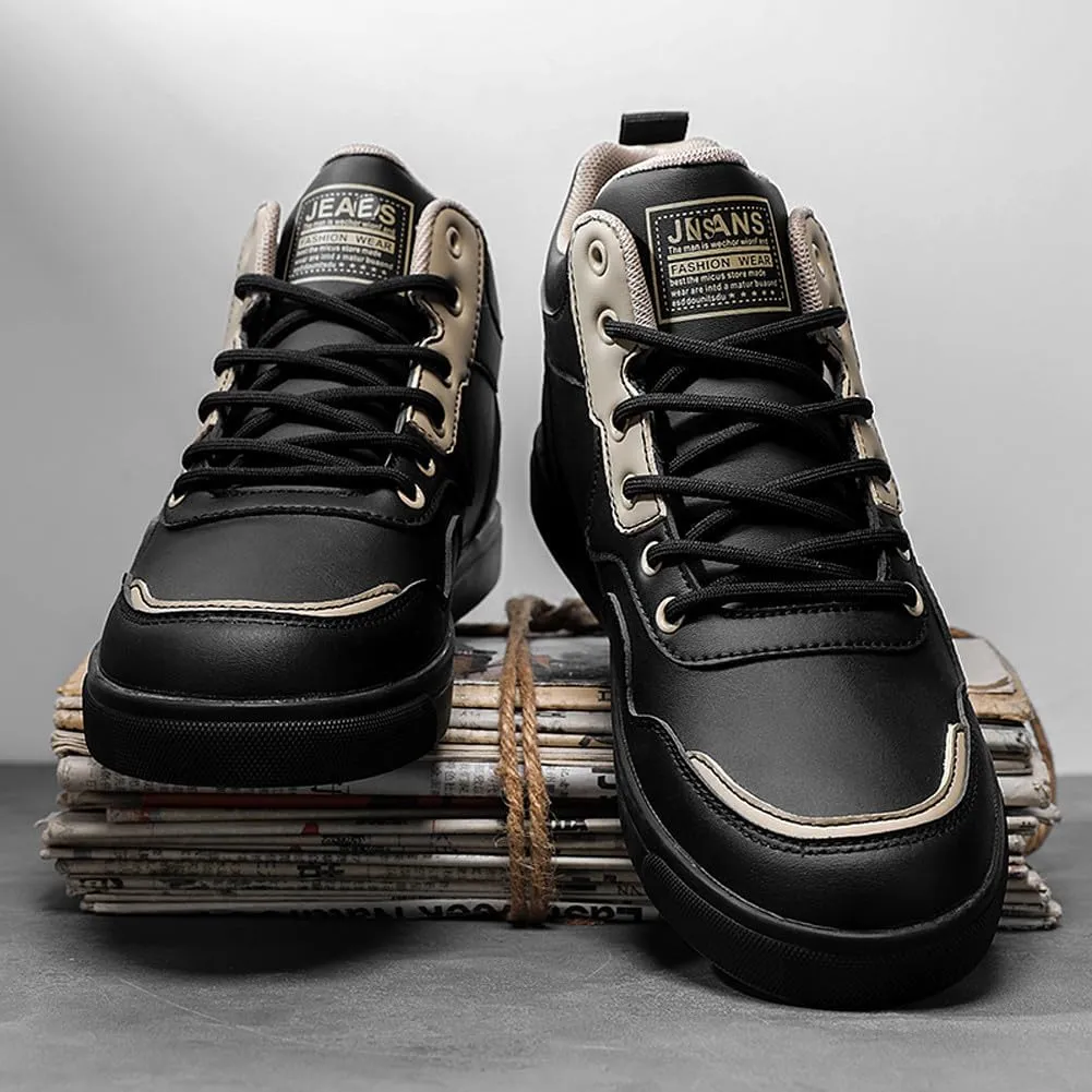 Men's Fashion High Top Chinese Style Skate Sneakers Stylish Comfortable Skateboarding Road Running Walking Shoes