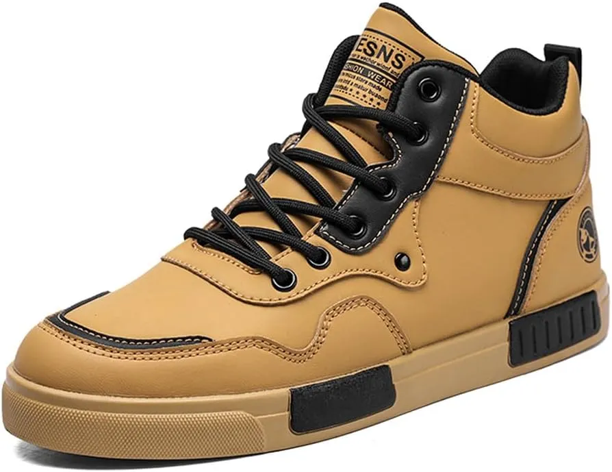 Men's Fashion High Top Chinese Style Skate Sneakers Stylish Comfortable Skateboarding Road Running Walking Shoes