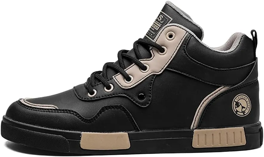Men's Fashion High Top Chinese Style Skate Sneakers Stylish Comfortable Skateboarding Road Running Walking Shoes