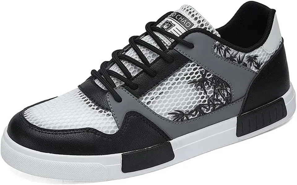 Men's Fashion High Top Chinese Style Skate Sneakers Stylish Comfortable Skateboarding Road Running Walking Shoes