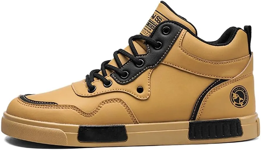 Men's Fashion High Top Chinese Style Skate Sneakers Stylish Comfortable Skateboarding Road Running Walking Shoes