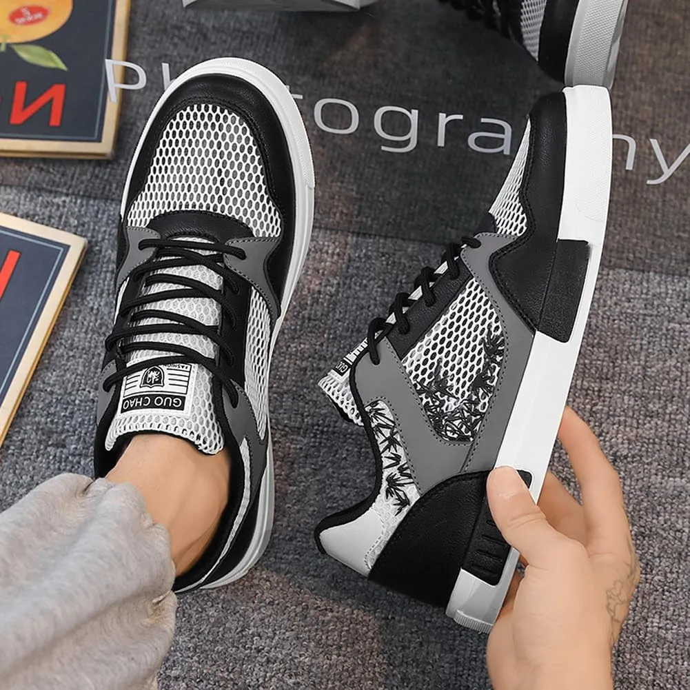 Men's Fashion High Top Chinese Style Skate Sneakers Stylish Comfortable Skateboarding Road Running Walking Shoes
