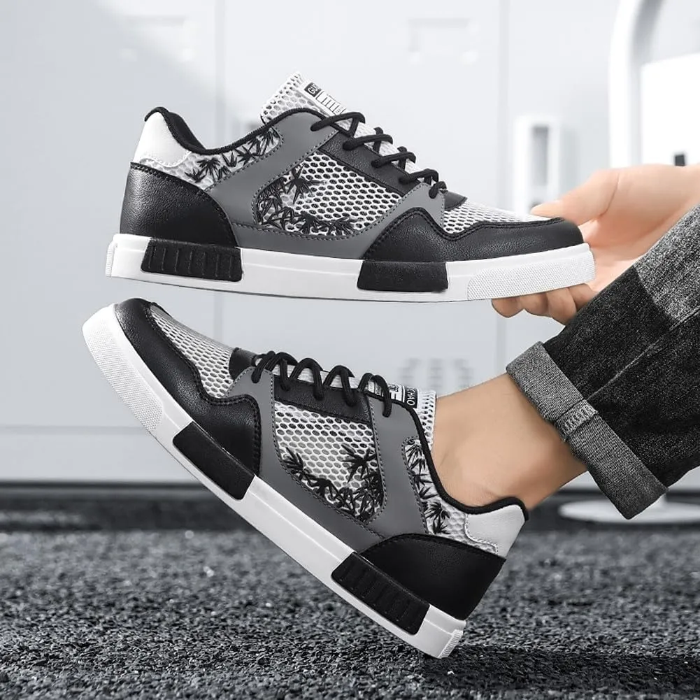 Men's Fashion High Top Chinese Style Skate Sneakers Stylish Comfortable Skateboarding Road Running Walking Shoes
