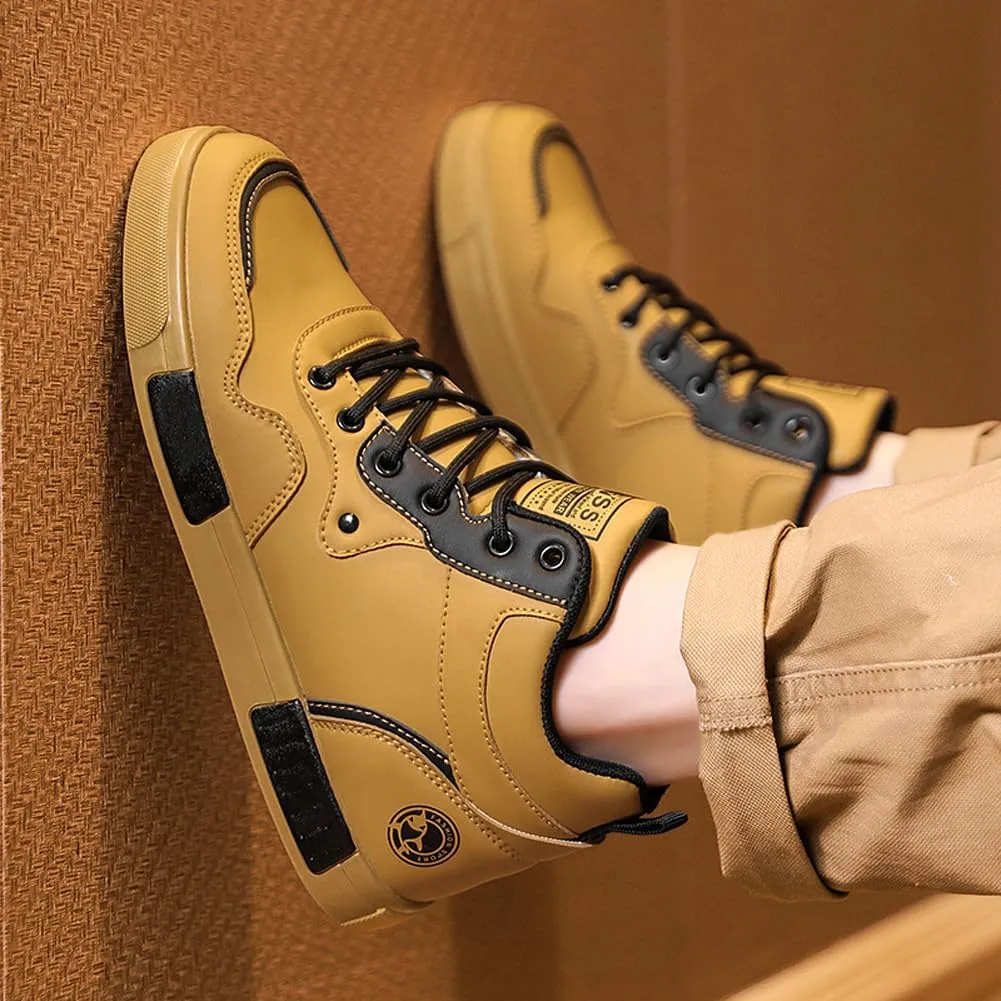 Men's Fashion High Top Chinese Style Skate Sneakers Stylish Comfortable Skateboarding Road Running Walking Shoes