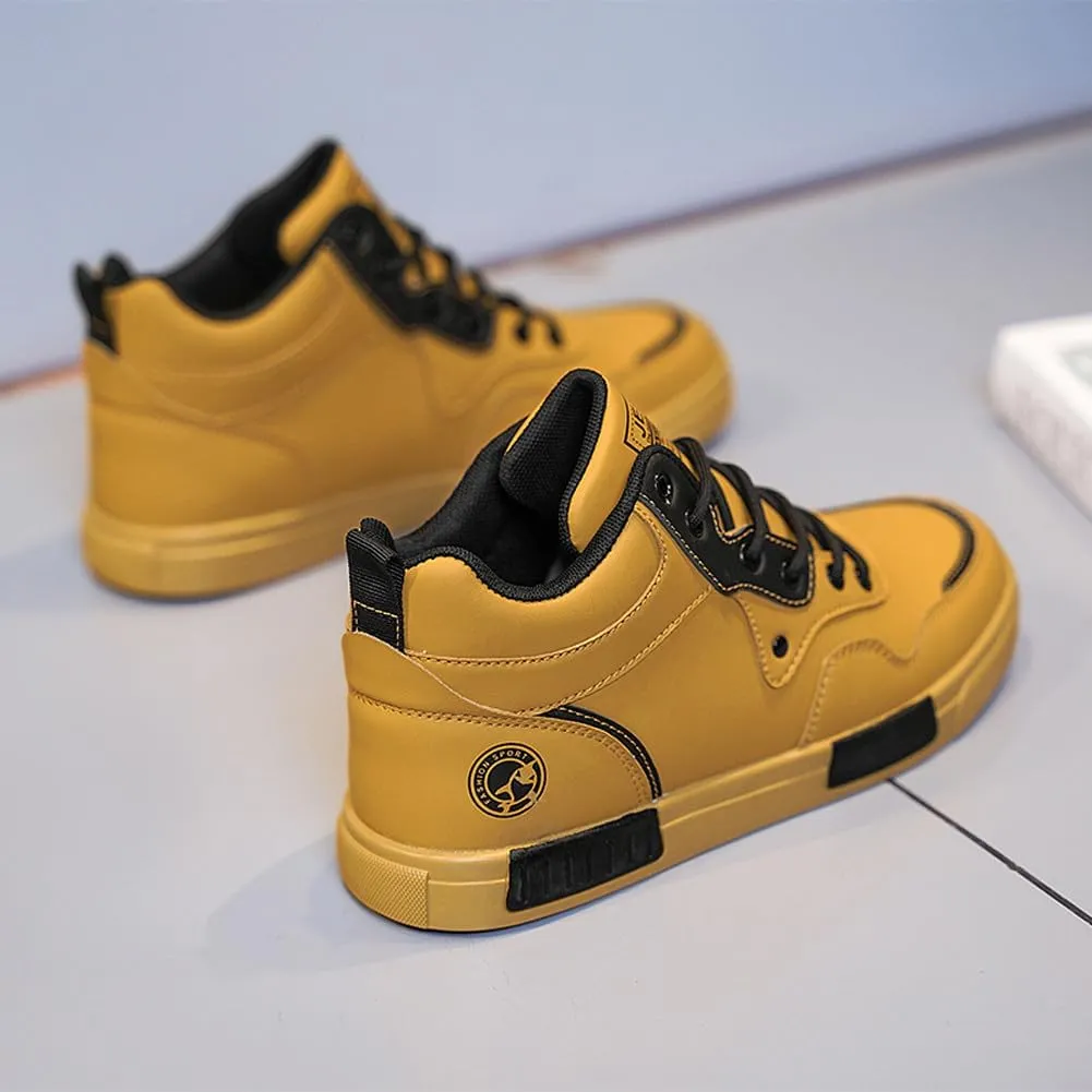 Men's Fashion High Top Chinese Style Skate Sneakers Stylish Comfortable Skateboarding Road Running Walking Shoes