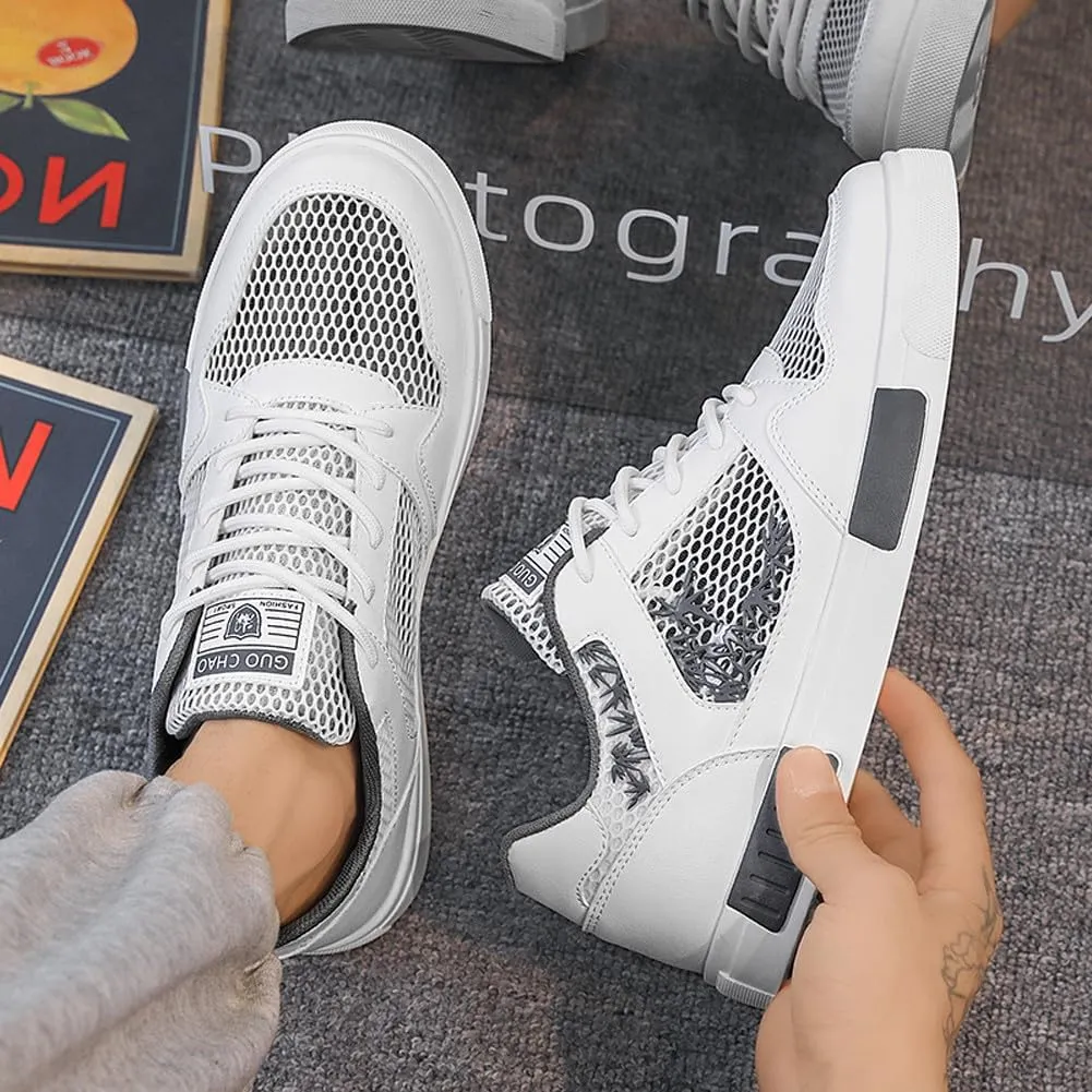 Men's Fashion High Top Chinese Style Skate Sneakers Stylish Comfortable Skateboarding Road Running Walking Shoes