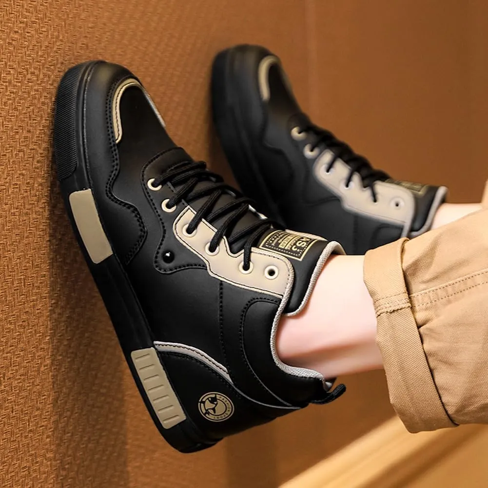 Men's Fashion High Top Chinese Style Skate Sneakers Stylish Comfortable Skateboarding Road Running Walking Shoes