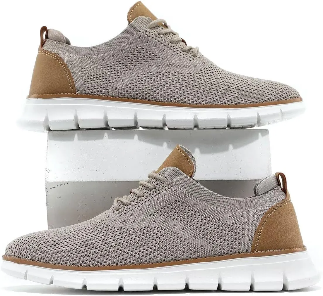 Men's Mesh Sneakers Oxfords Lace-Up Lightweight Casual Walking Shoes Dress Shoes Fashion Sneakers Walking Shoes