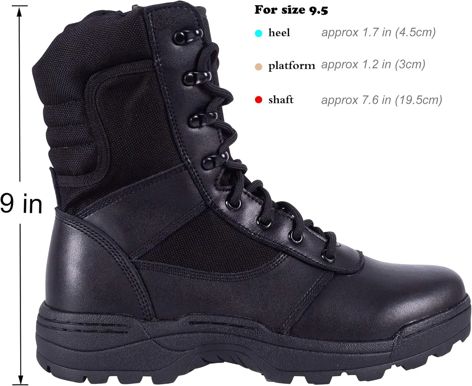 Men's Military Tactical Work Boots Side Zipper Jungle Army Combat Boots