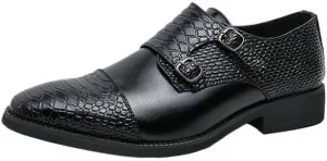 Men's Pointed Toe Loafers Slip On Dress Shoes Classic Fashion Crocodile Pattern Men Moccasins Shoes Luxury Wedding Party Shoes