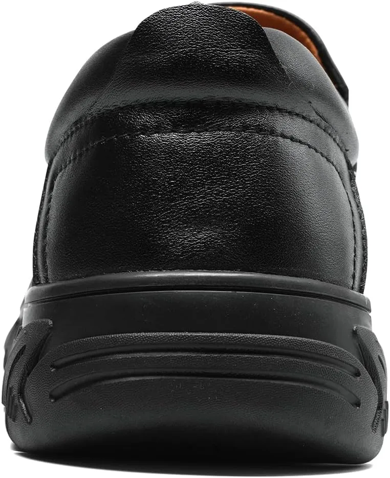 Mens Slip On Casual Loafers Classic Outdoor Leather Walking Hiking Dress Shoes Comfortable for Work Office Shoes
