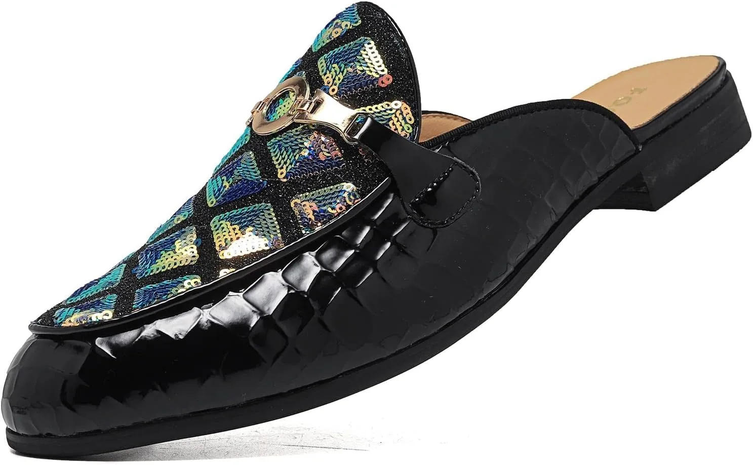 Men's Slip-on Mule Loafers, Fashion Breathable Leather Slip-on Shoes, Formal Wear Casual Backless Dress Slippers