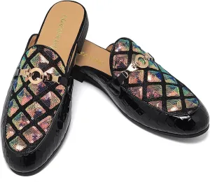 Men's Slip-on Mule Loafers, Fashion Breathable Leather Slip-on Shoes, Formal Wear Casual Backless Dress Slippers