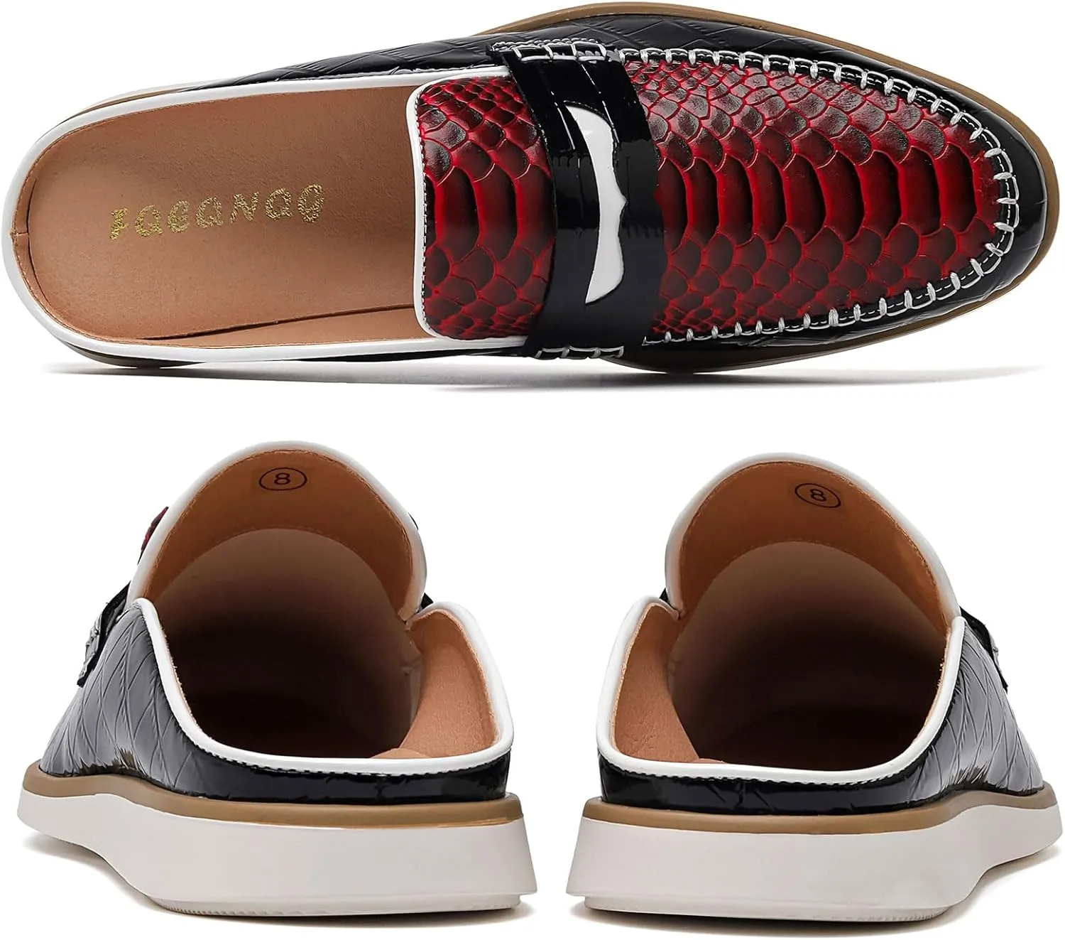 Mens Slip On Mules & Clogs Backless Loafers, Light Open Back Shoes Comfort Walking Shoes Breathable Slippers Closed Toe Slides with Anti-Skid Rubber Sole (Black)