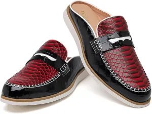 Mens Slip On Mules & Clogs Backless Loafers, Light Open Back Shoes Comfort Walking Shoes Breathable Slippers Closed Toe Slides with Anti-Skid Rubber Sole (Black)
