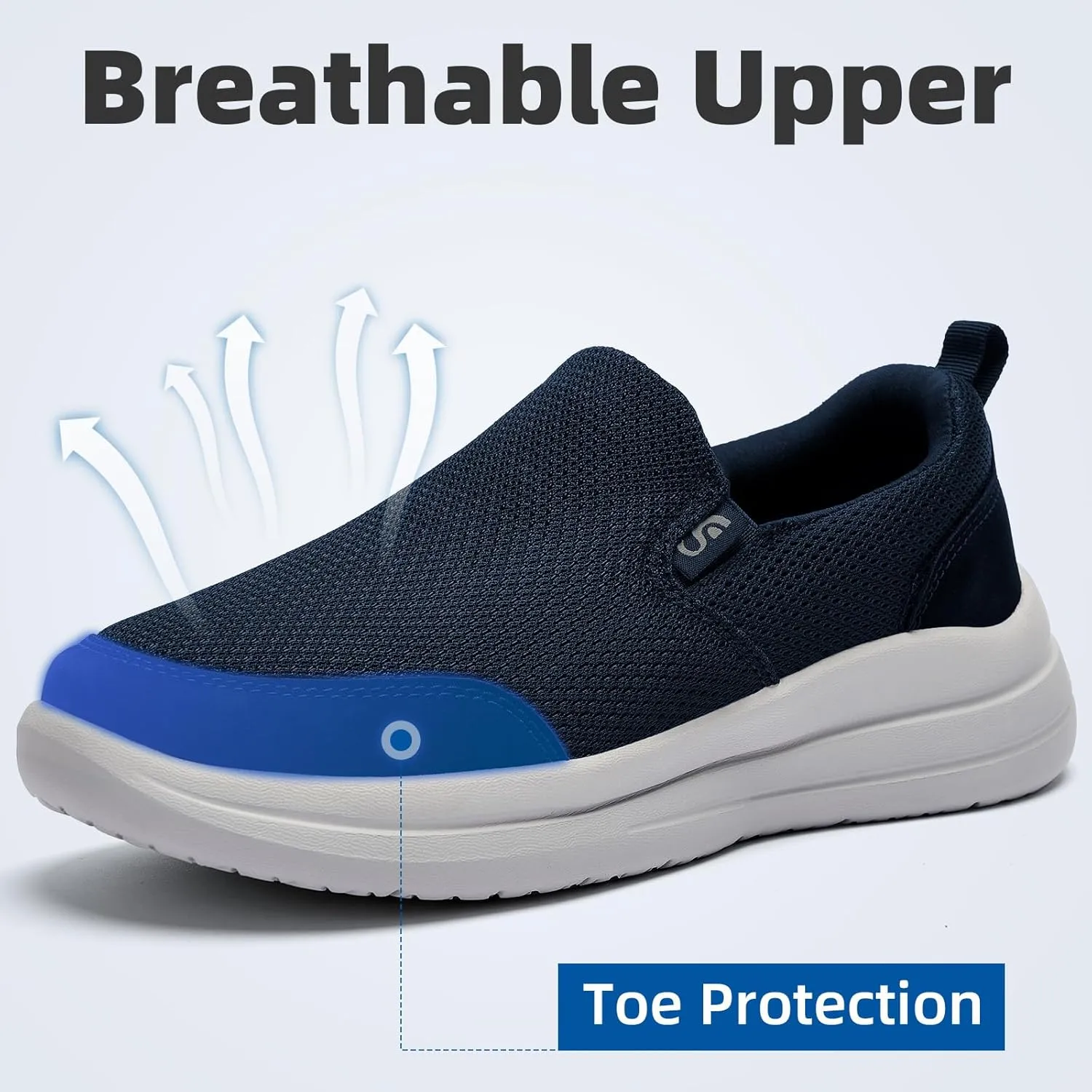 Men's Slip on Sneakers Walking Shoes X Wide Width Comfortable Casual Sneakers Lightweight Work Driving Loafers