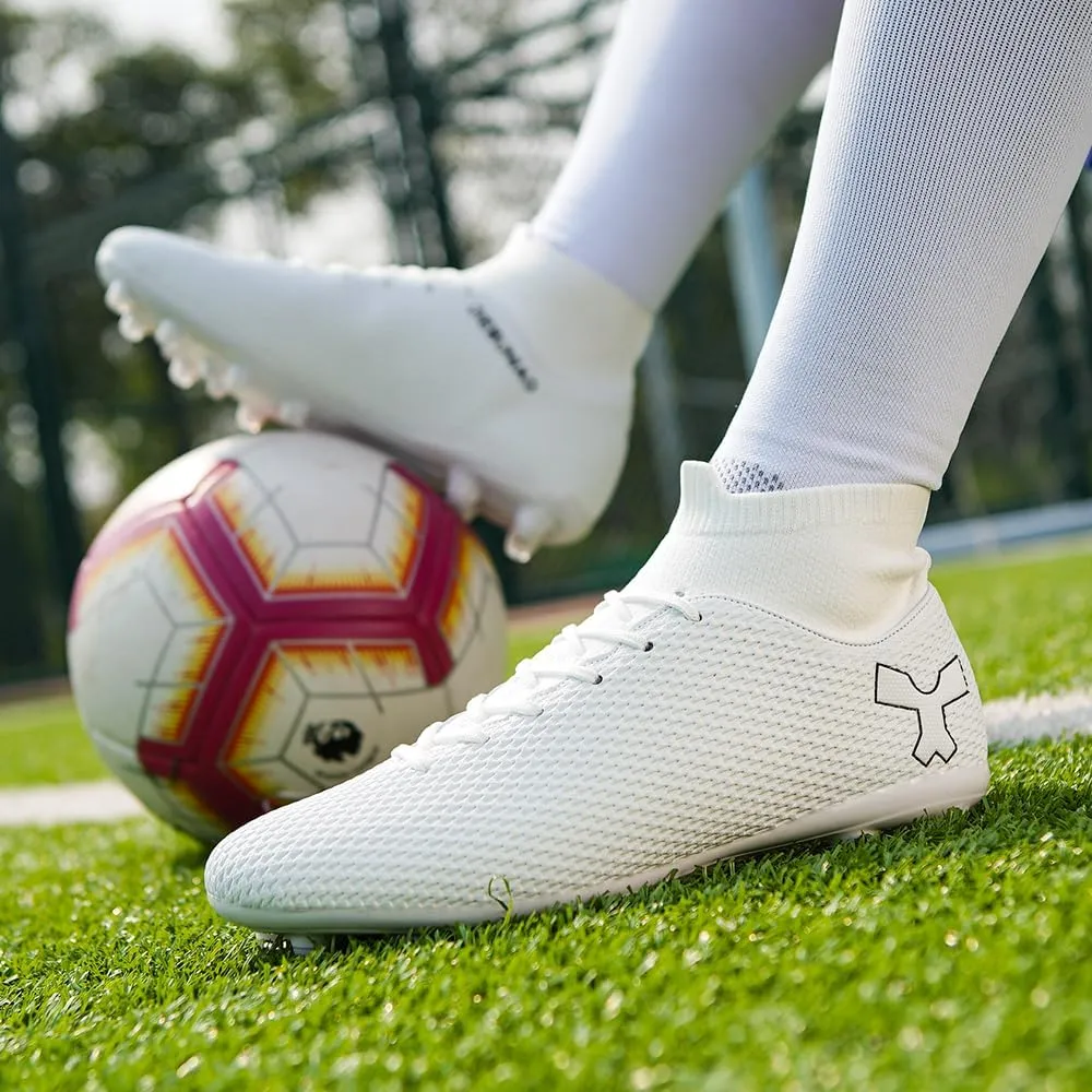 Men's Soccer Cleats Football Cleats for Mens Big Boys High-Top Spikes Shoes for Youth Professional Training Turf Indoor Outdoor Sneaker