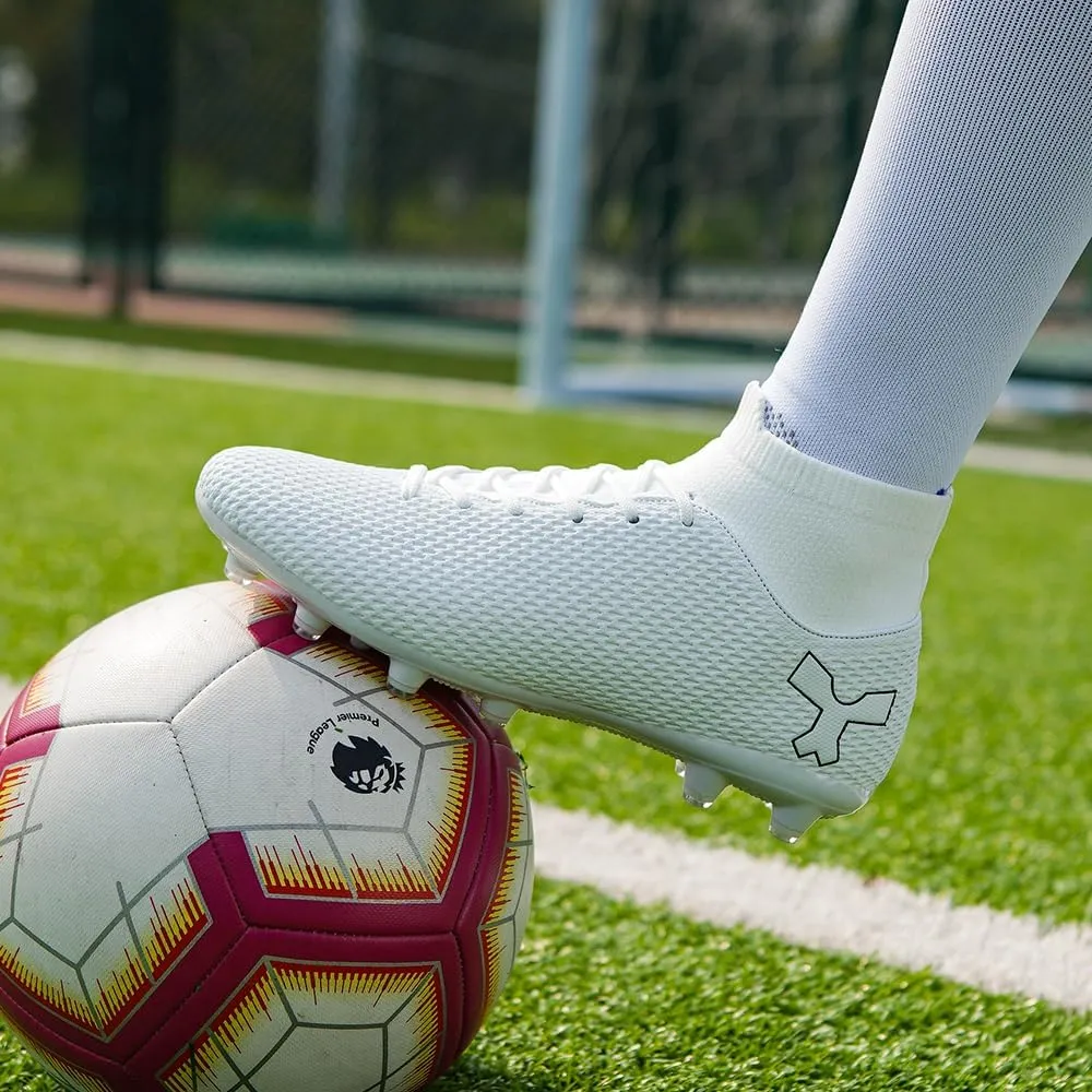 Men's Soccer Cleats Football Cleats for Mens Big Boys High-Top Spikes Shoes for Youth Professional Training Turf Indoor Outdoor Sneaker