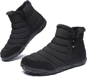 Mens Womens Winter Snow Boots Wide Toe Box Barefoot boot Fur Lined Minimalist Zero Drop Sole Walking Shoes