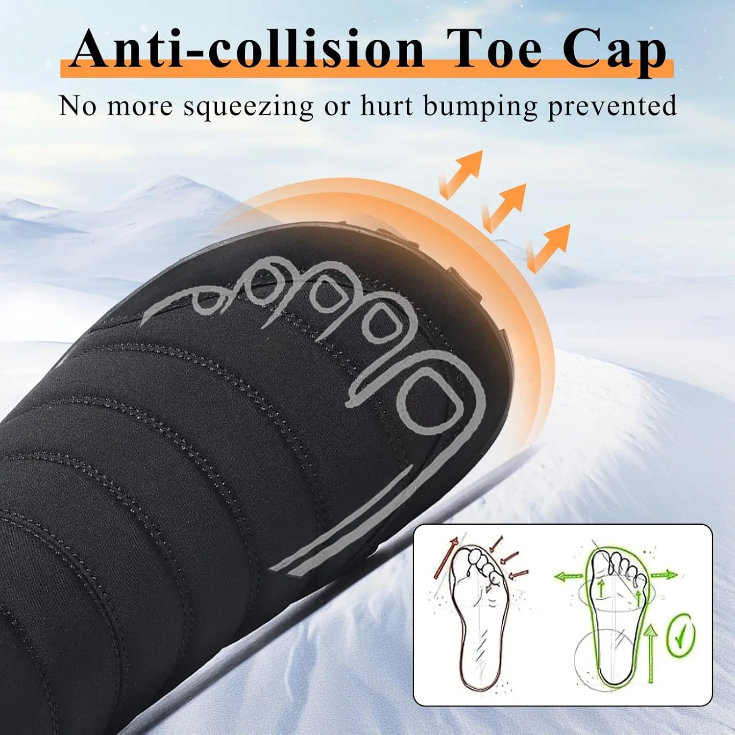 Mens Womens Winter Snow Boots Wide Toe Box Barefoot boot Fur Lined Minimalist Zero Drop Sole Walking Shoes