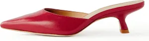 Mesh Kitten Heels Mules for Women Closed Pointed Toe Slip on Backless Stiletto Slingback Low Heels Comfort Pumps Shoes