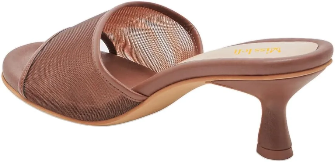 miss left Women Comfortable Low Heel Soft Insole Mesh Mules Slip On Summer Holiday Casual Daily Walking Slide Sandals Size 4-16 US