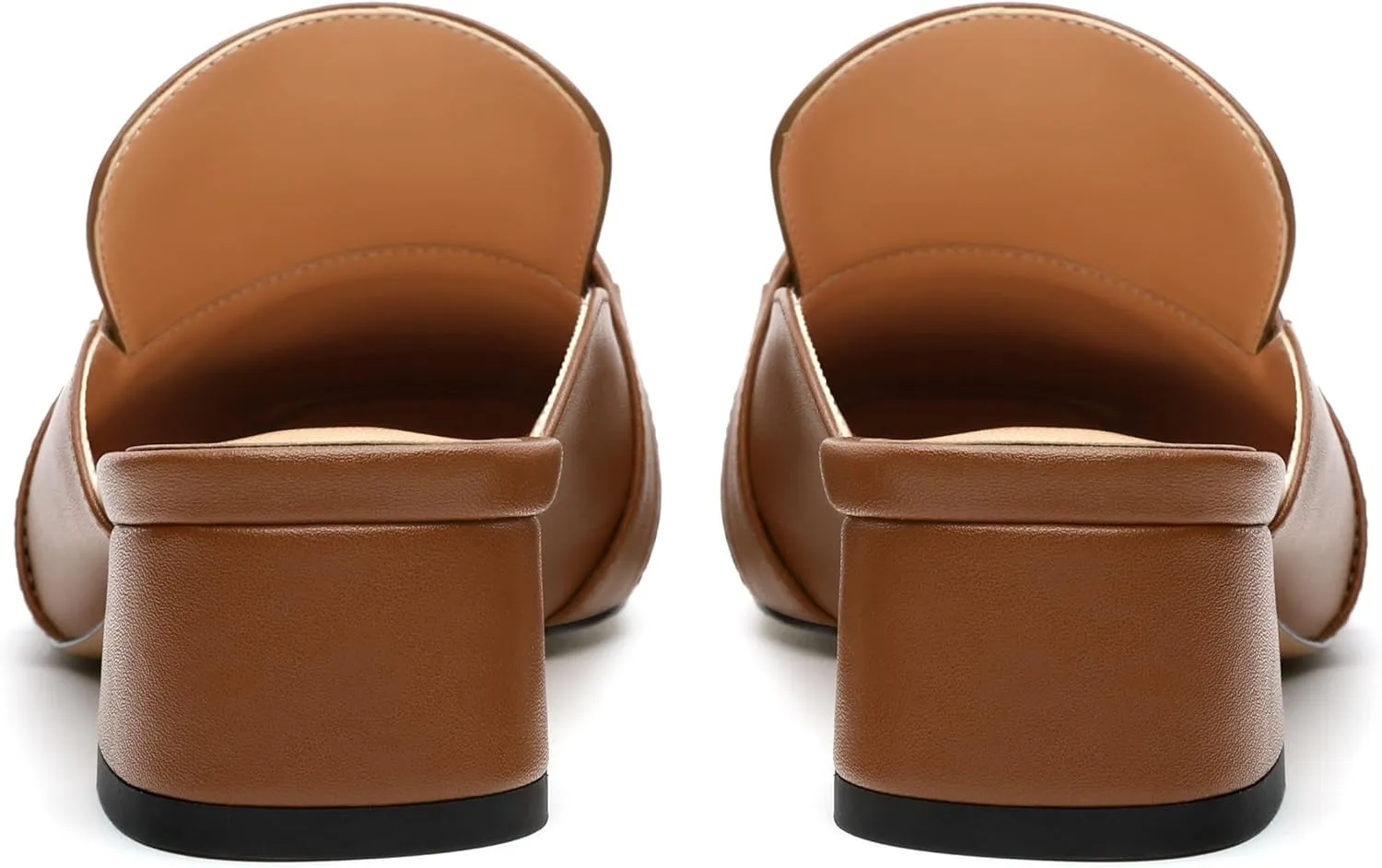 Mules Shoes for Women, Women's Chunky Mules Square Toe Slip on Comfortable Dress Casual Low Heel Metal Buckle Backless Slides Loafer Shoes 1.4 Inch
