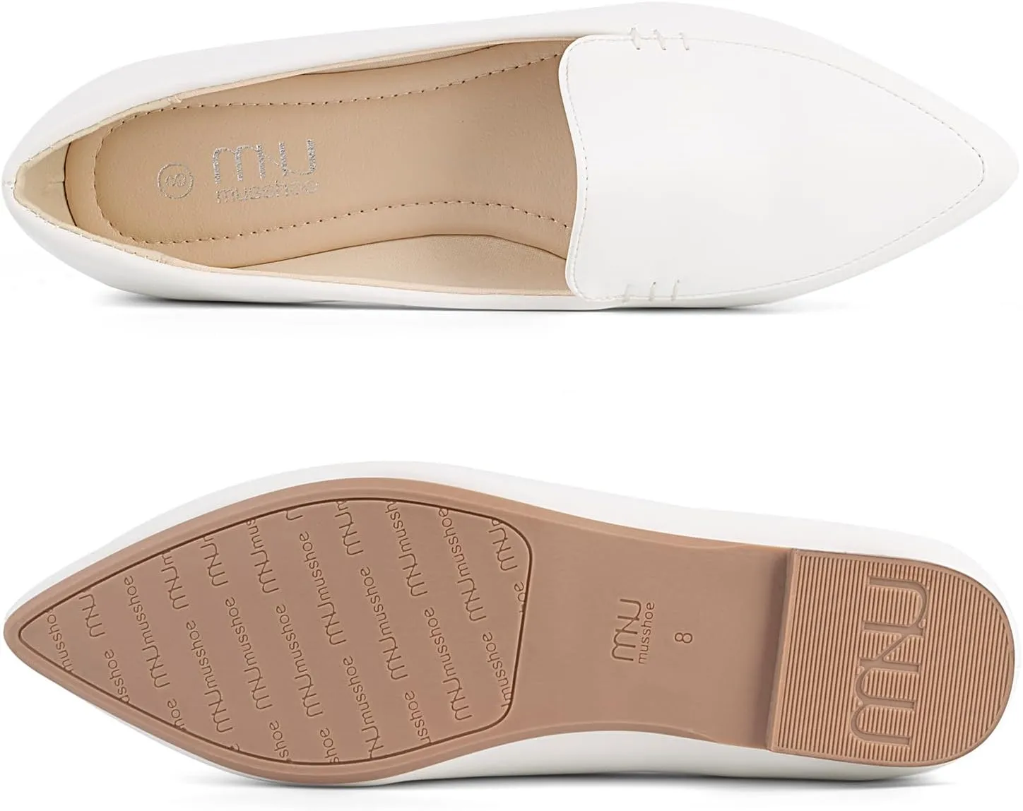 MUSSHOE Loafers for Women Comfortable Pointed Toe Memory Foam Women's Loafers