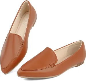 MUSSHOE Loafers for Women Comfortable Pointed Toe Memory Foam Women's Loafers