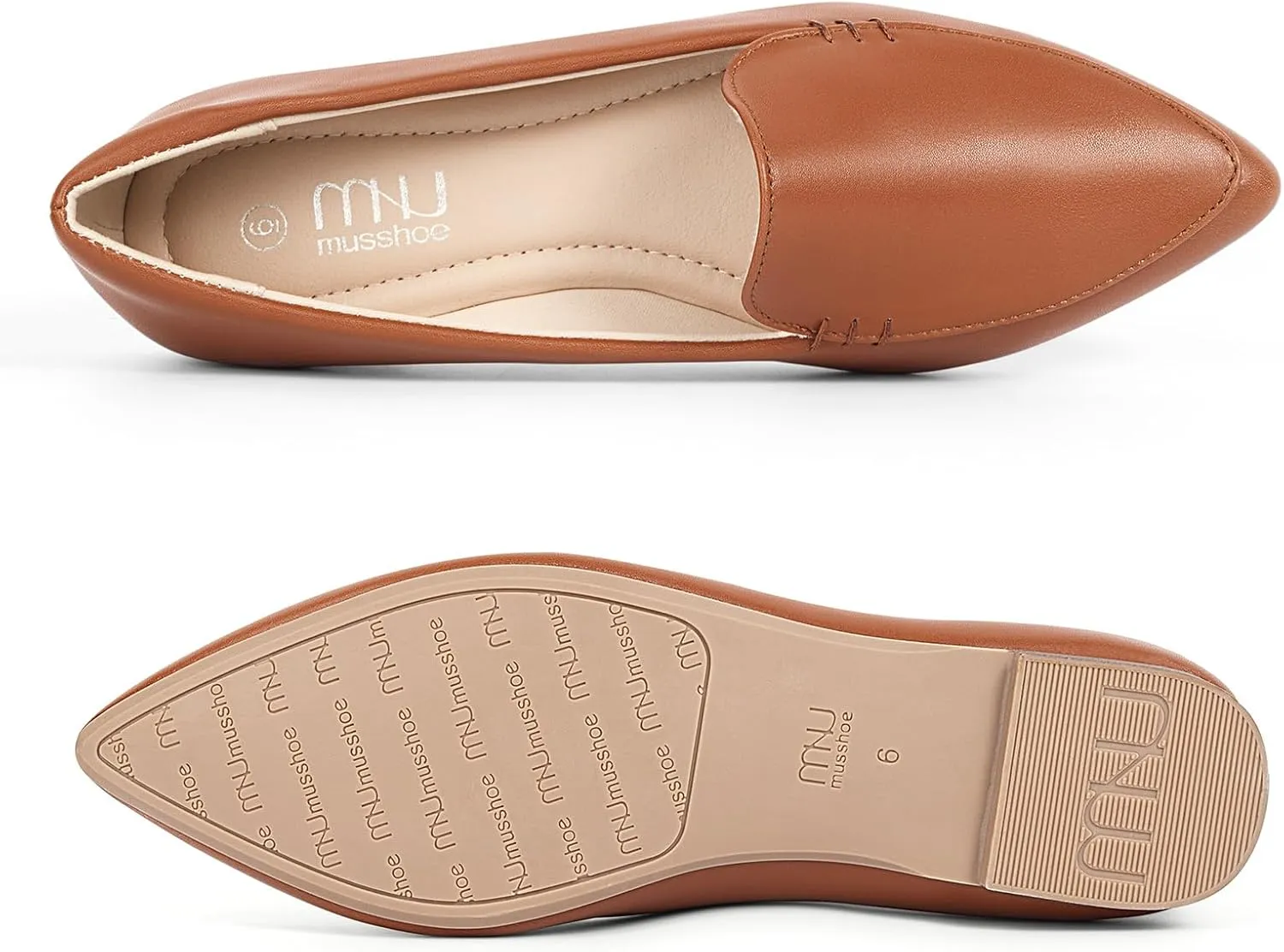 MUSSHOE Loafers for Women Comfortable Pointed Toe Memory Foam Women's Loafers