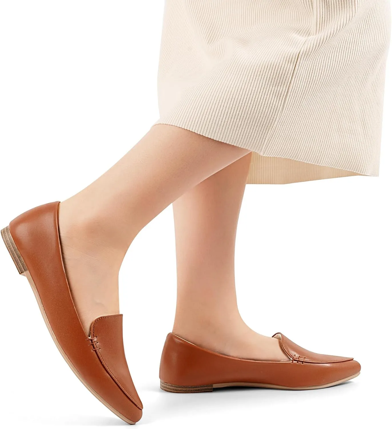 MUSSHOE Loafers for Women Comfortable Pointed Toe Memory Foam Women's Loafers